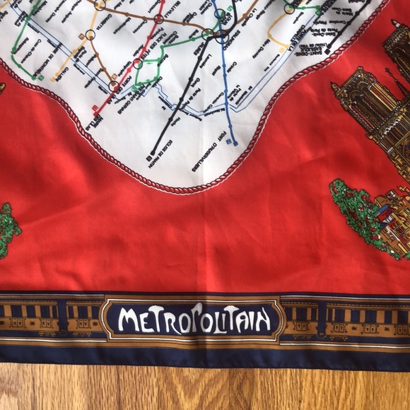 LAHMY SCARF PARIS FRANCE LANDMARKS souvenir EIFFEL TOWER NOTRE DAME VTG - Picture 6 of 16